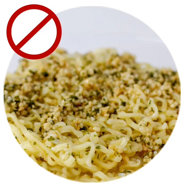 sqf nutricao alimentos nao permitidos macarrao instantaneo